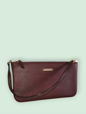 Burberry Leather Baguette Bag In Burgandy-COA Included-EUC